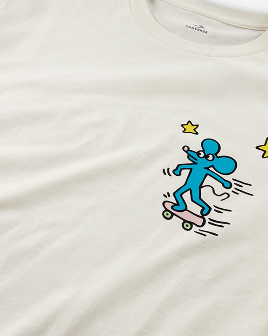 T-Shirts Converse x Keith Haring Mouse Damske Béžové | SK LBQOD8